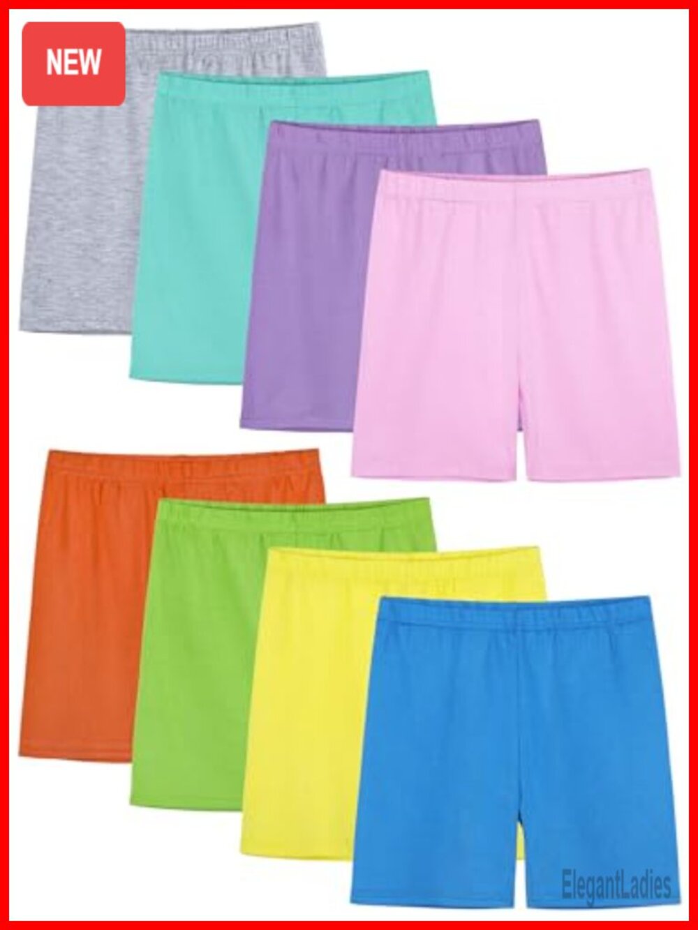 8 Pack Girls Biker Shorts - Cotton Spandex Toddler Bike Shorts Under Dresses